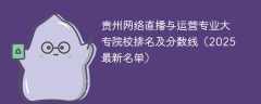 贵州网络直播与运营专业大专院校排名及分数线（2025最新名单）