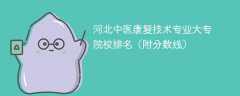 河北中医康复技术专业大专院校排名（附分数线）