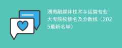 湖南融媒体技术与运营专业大专院校排名及分数线（2025最新名单）