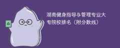湖南健身指导与管理专业大专院校排名（附分数线）