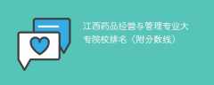江西药品经营与管理专业大专院校排名（附分数线）