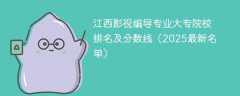 江西影视编导专业大专院校排名及分数线（2025最新名单）