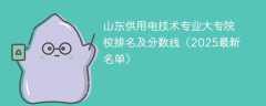 山东供用电技术专业大专院校排名及分数线（2025最新名单）