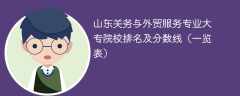 山东关务与外贸服务专业大专院校排名及分数线（一览表）
