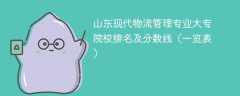 山东现代物流管理专业大专院校排名及分数线（一览表）