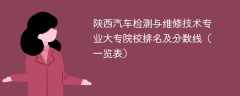 陕西汽车检测与维修技术专业大专院校排名及分数线（一览表）