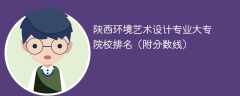 陕西环境艺术设计专业大专院校排名（附分数线）