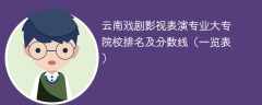云南戏剧影视表演专业大专院校排名及分数线（一览表）