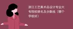 浙江工艺美术品设计专业大专院校排名及分数线（哪个学校好）