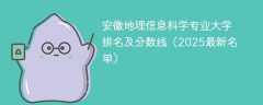 安徽地理信息科学专业大学排名及分数线（2025最新名单）