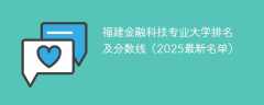 福建金融科技专业大学排名及分数线（2025最新名单）