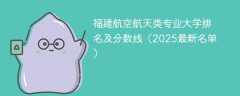 福建航空航天类专业大学排名及分数线（2025最新名单）