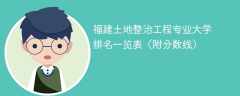 福建土地整治工程专业大学排名一览表（附分数线）