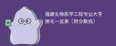 福建生物医学工程专业大学排名一览表（附分数线）
