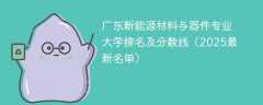广东新能源材料与器件专业大学排名及分数线（2025最新名单）