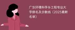 广东环境科学与工程专业大学排名及分数线（2025最新名单）
