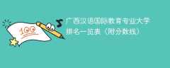 广西汉语国际教育专业大学排名一览表（附分数线）