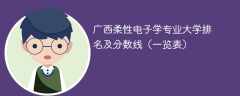 广西柔性电子学专业大学排名及分数线（一览表）