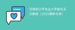 河南审计学专业大学排名及分数线（2025最新名单）