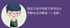 黑龙江电子信息工程专业大学排名及分数线（一览表）