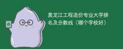 黑龙江工程造价专业大学排名及分数线（哪个学校好）