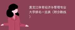 黑龙江体育经济与管理专业大学排名一览表（附分数线）