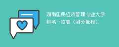 湖南国民经济管理专业大学排名一览表（附分数线）