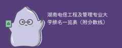 湖南电信工程及管理专业大学排名一览表（附分数线）