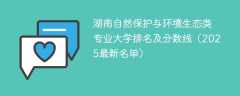 湖南自然保护与环境生态类专业大学排名及分数线（2025最新名单）