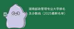 湖南邮政管理专业大学排名及分数线（2025最新名单）