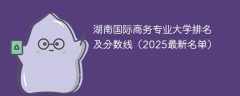 湖南国际商务专业大学排名及分数线（2025最新名单）
