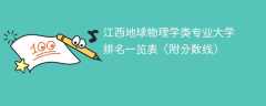 江西地球物理学类专业大学排名一览表（附分数线）