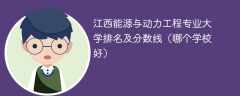 江西能源与动力工程专业大学排名及分数线（哪个学校好）