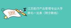 江苏医疗产品管理专业大学排名一览表（附分数线）