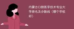 内蒙古口腔医学技术专业大学排名及分数线（哪个学校好）