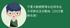 宁夏大数据管理与应用专业大学排名及分数线（2025最新名单）