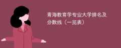 青海教育学专业大学排名及分数线（一览表）