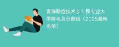 青海勘查技术与工程专业大学排名及分数线（2025最新名单）