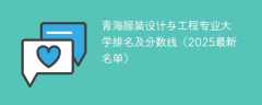 青海服装设计与工程专业大学排名及分数线（2025最新名单）