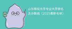 山东眼视光学专业大学排名及分数线（2025最新名单）
