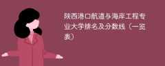 陕西港口航道与海岸工程专业大学排名及分数线（一览表）