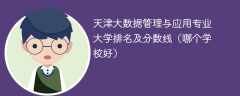 天津大数据管理与应用专业大学排名及分数线（哪个学校好）