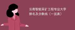 云南智能采矿工程专业大学排名及分数线（一览表）