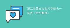 浙江世界史专业大学排名一览表（附分数线）