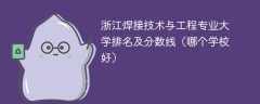 浙江焊接技术与工程专业大学排名及分数线（哪个学校好）