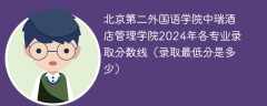 北京第二外国语学院中瑞酒店管理学院2024年各专业录取分数线（录取最低分是多少）