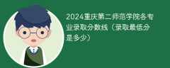2024重庆第二师范学院各专业录取分数线（录取最低分是多少）