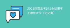 2025陕西高考515分能报考上哪些大学（历史类）