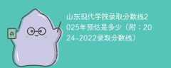 山东现代学院录取分数线2025年预估是多少（附：2024-2022录取分数线）