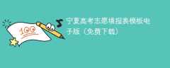 宁夏高考志愿填报表模板电子版2025（免费下载）